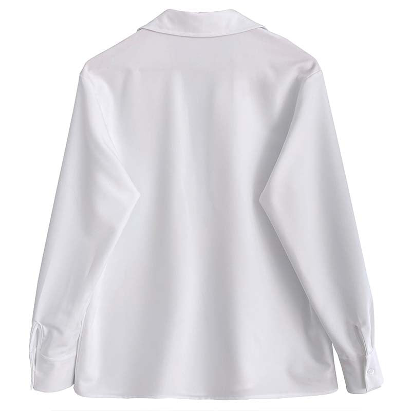 Chemise Femme Col V à Manches Longues – Légère & Élégante