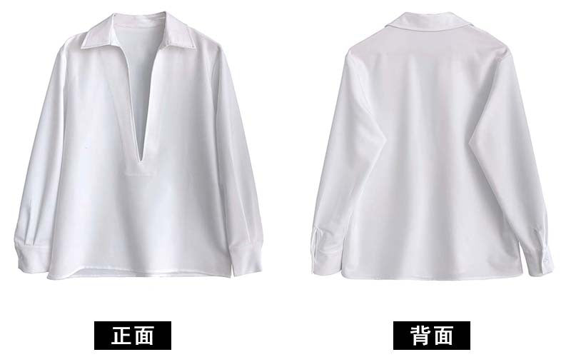 Chemise femme col V manches longues