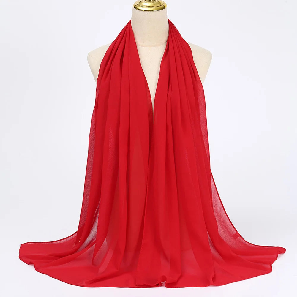 Hijab en Mousseline Femme – Voile Léger 70 x 180 cm, 65 Coloris