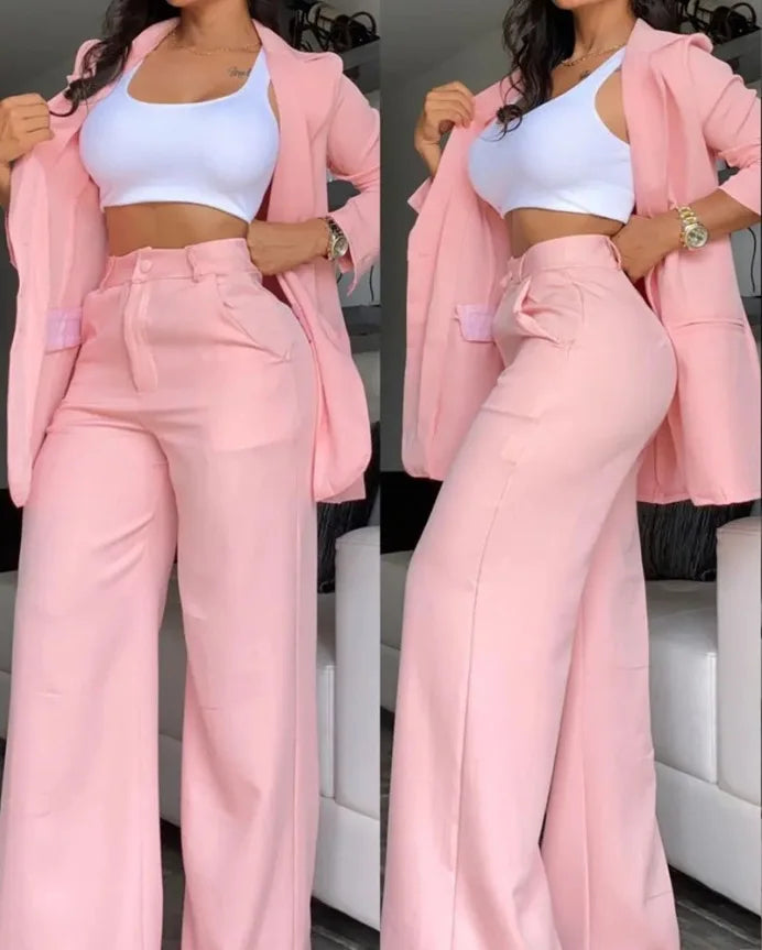 Ensemble tailleur femme blazer et pantalon
