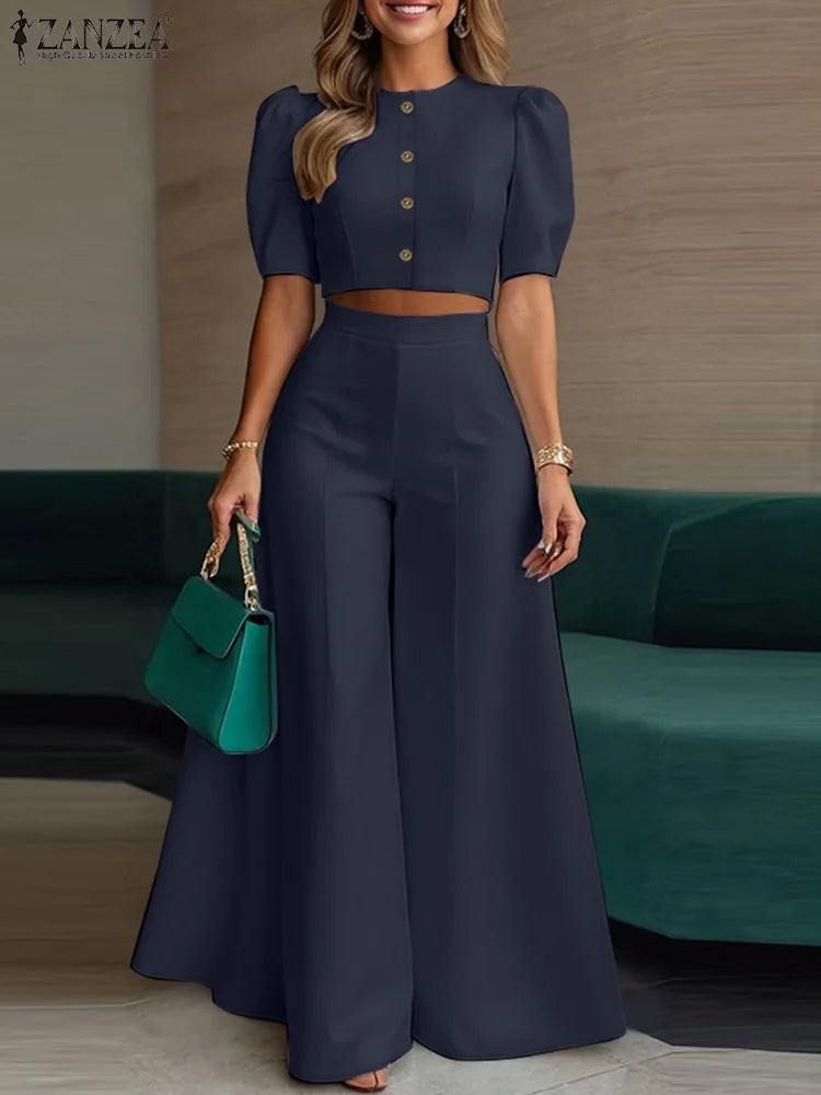 Ensemble femme haut court et pantalon large