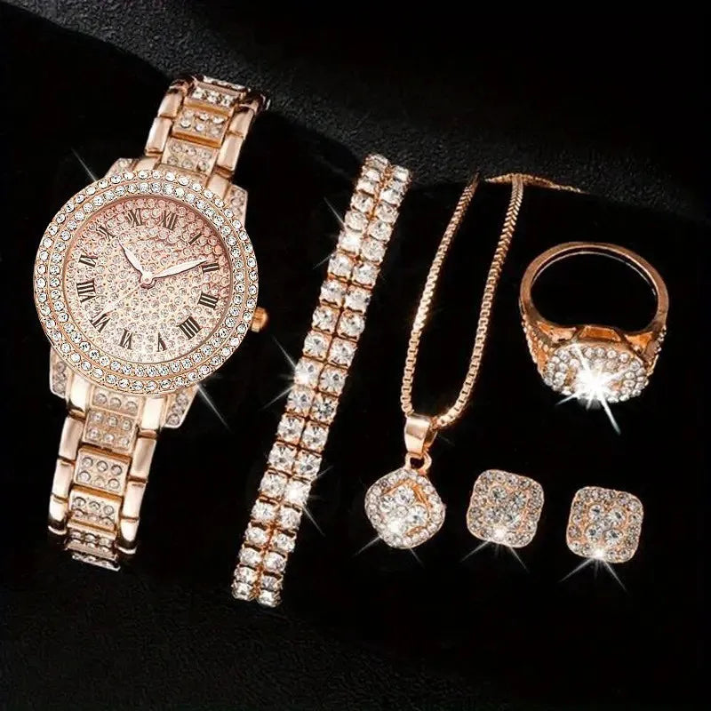 Montre femme à strass cadran romain