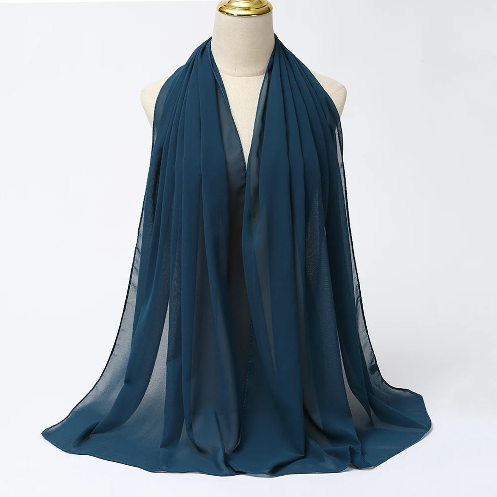 Hijab en Mousseline Femme – Voile Léger 70 x 180 cm, 65 Coloris
