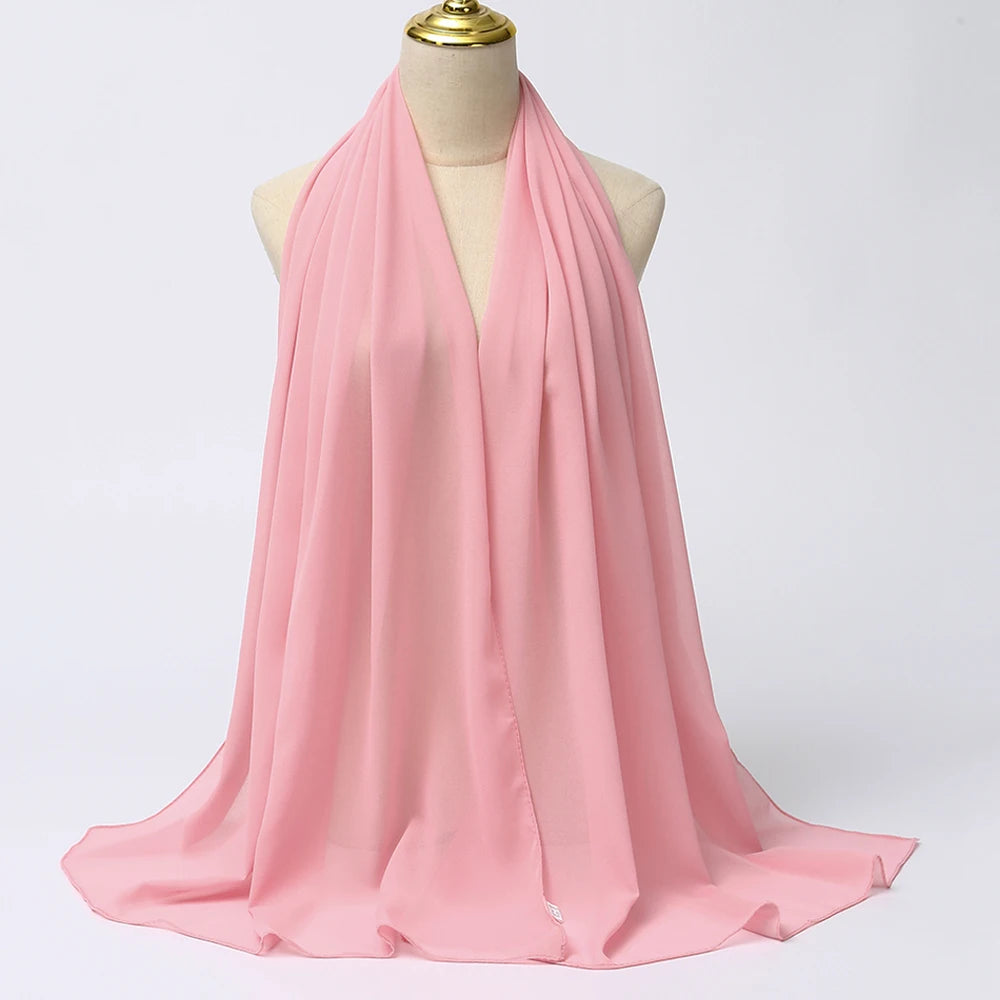Hijab en Mousseline Femme – Voile Léger 70 x 180 cm, 65 Coloris