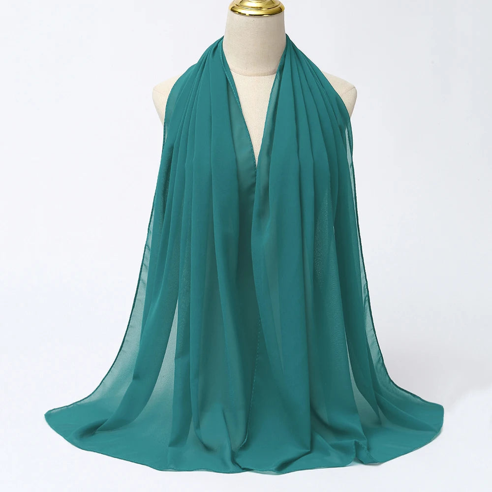 Hijab en Mousseline Femme – Voile Léger 70 x 180 cm, 65 Coloris
