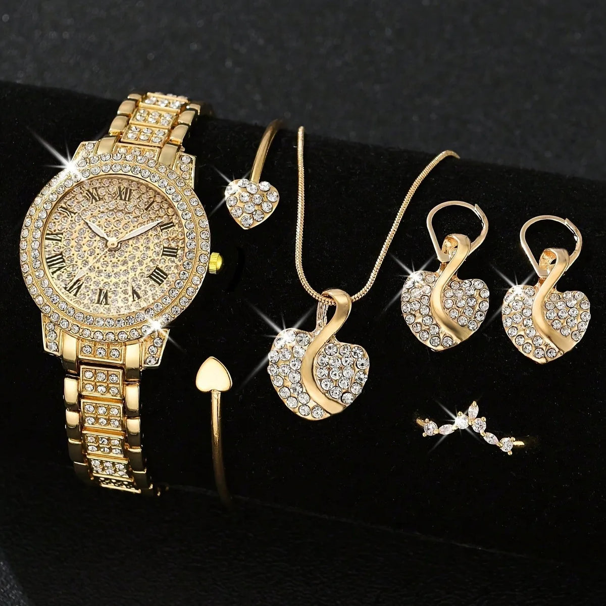 Montre femme à strass cadran romain