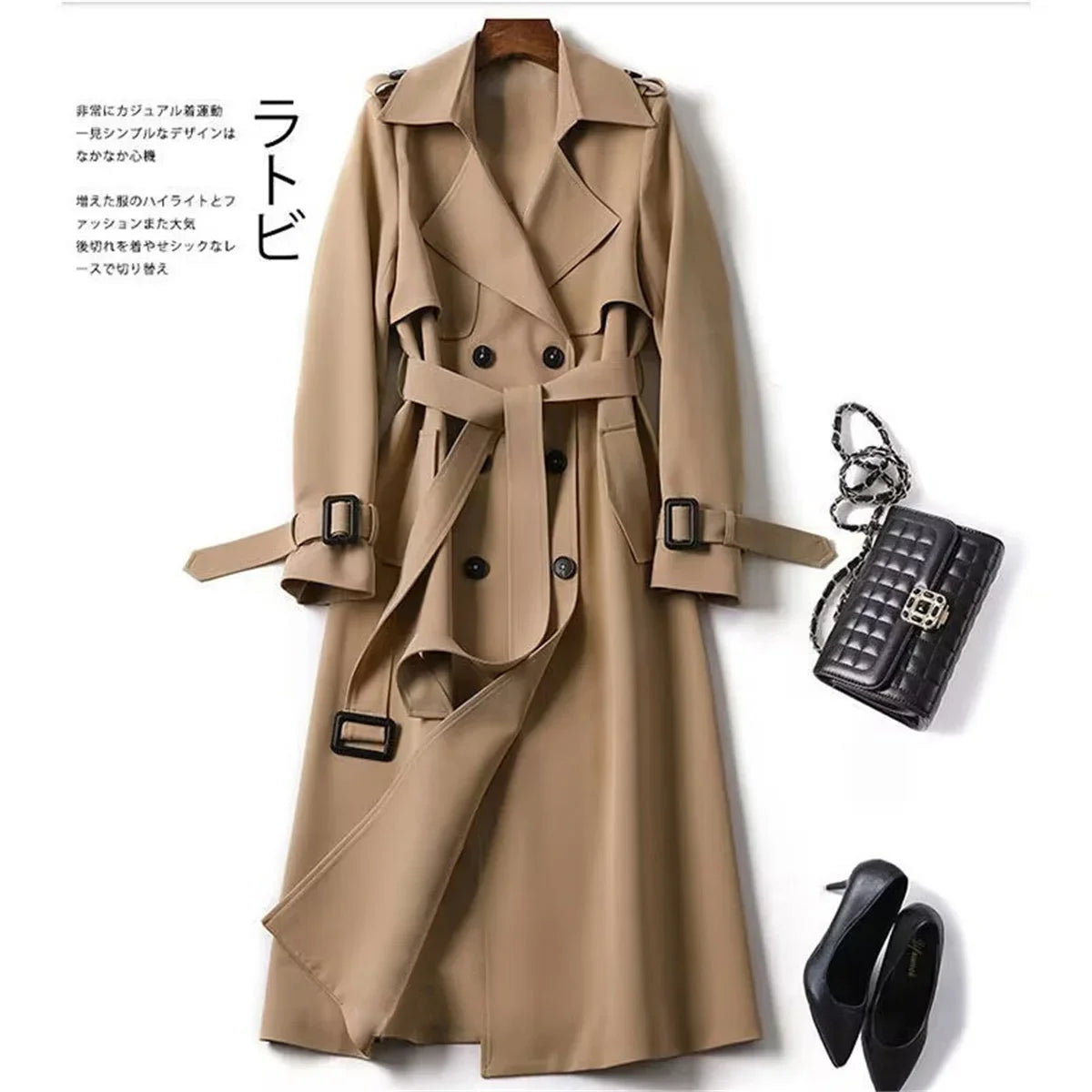 Manteau long femme élégant coupe ample – vue 3