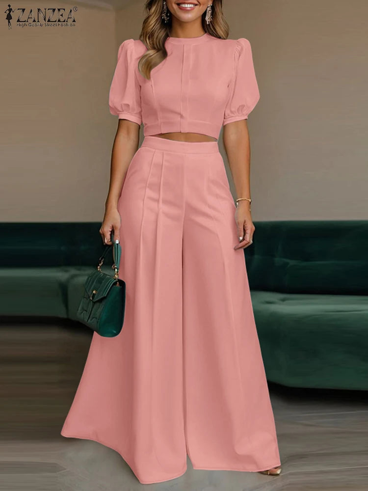Ensemble femme haut court et pantalon large