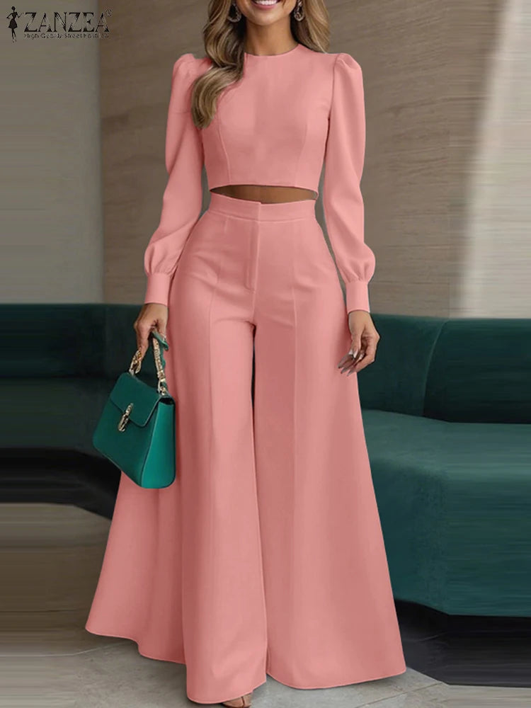 Ensemble femme haut court et pantalon large