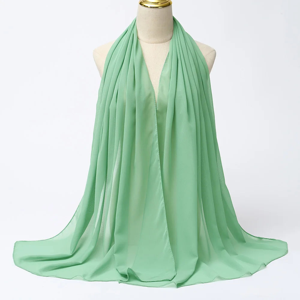 Hijab en Mousseline Femme – Voile Léger 70 x 180 cm, 65 Coloris