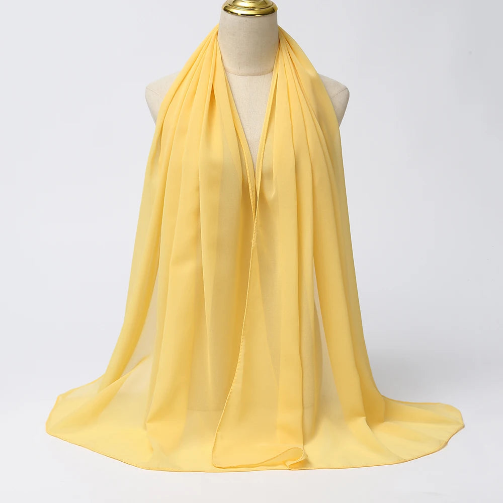 Hijab en Mousseline Femme – Voile Léger 70 x 180 cm, 65 Coloris