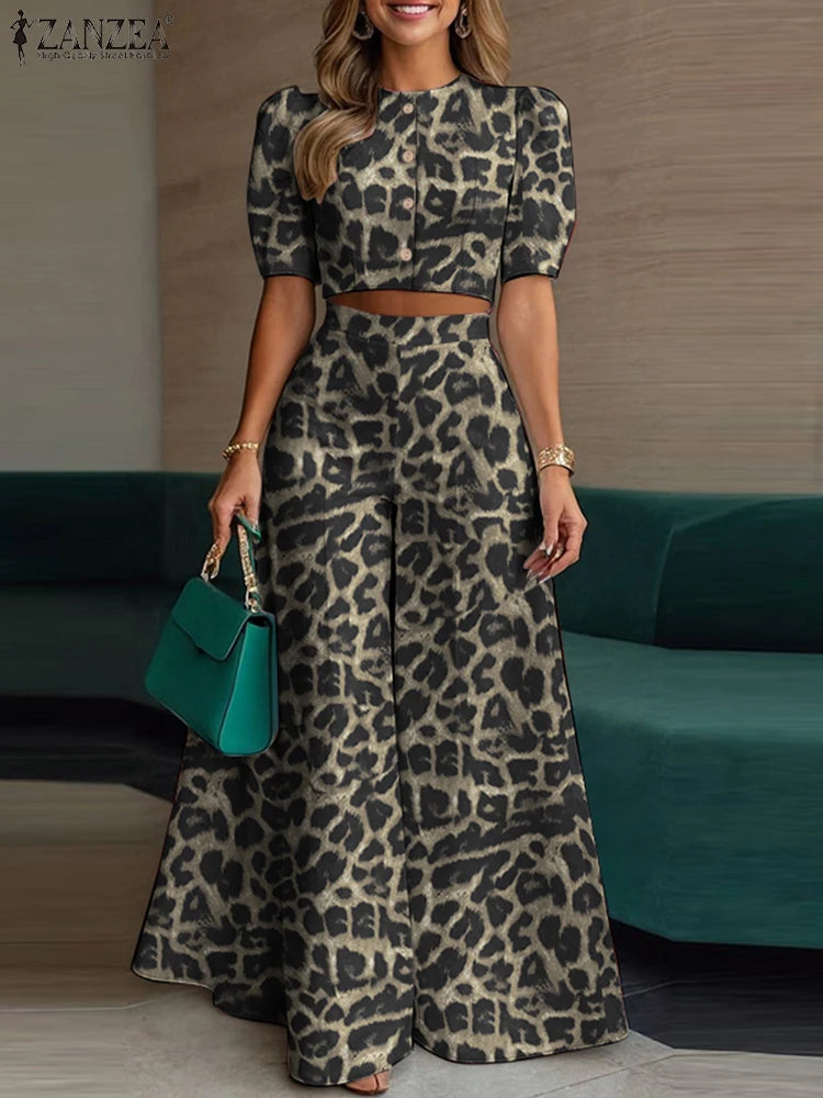Ensemble femme haut court et pantalon large