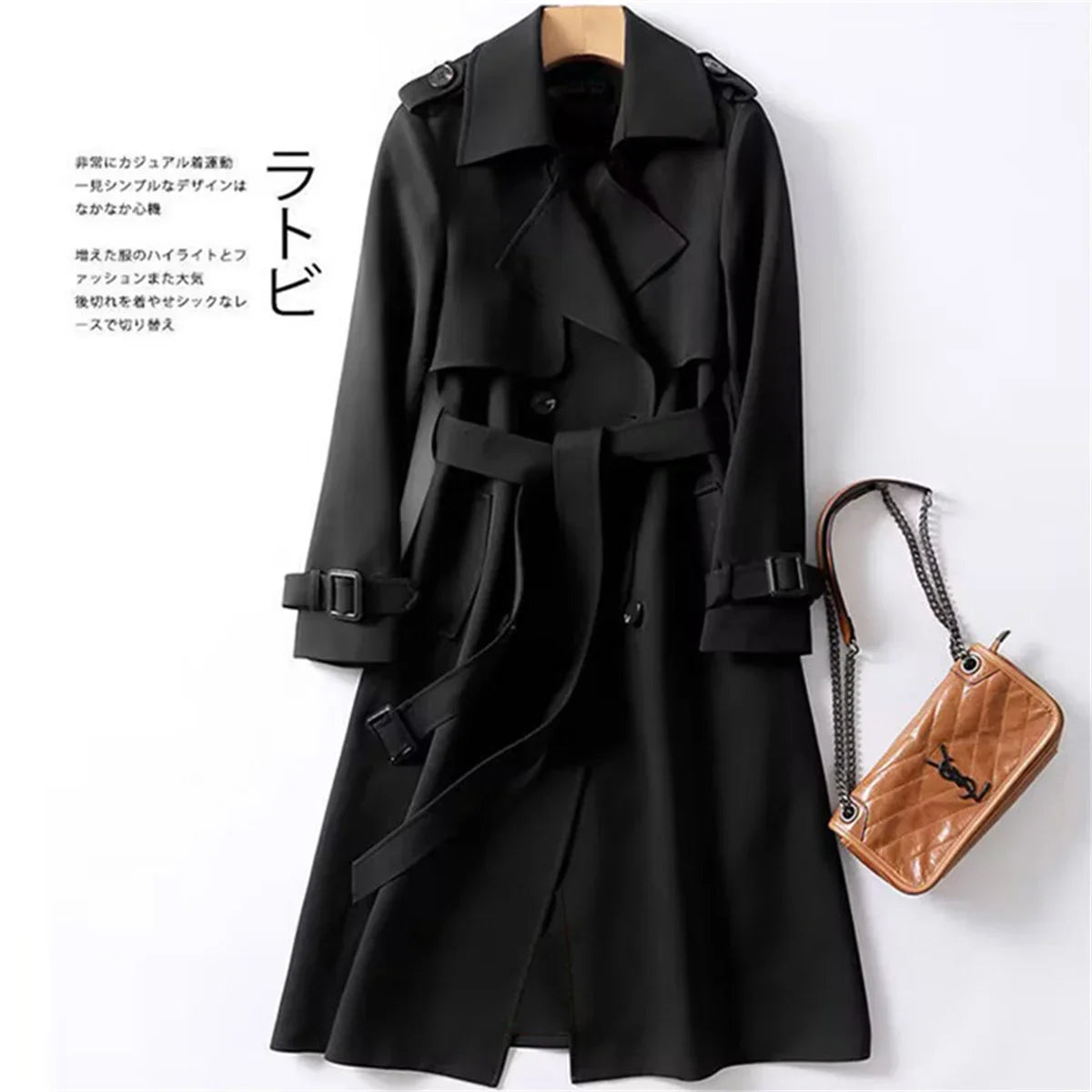Manteau long femme élégant coupe ample – vue 7