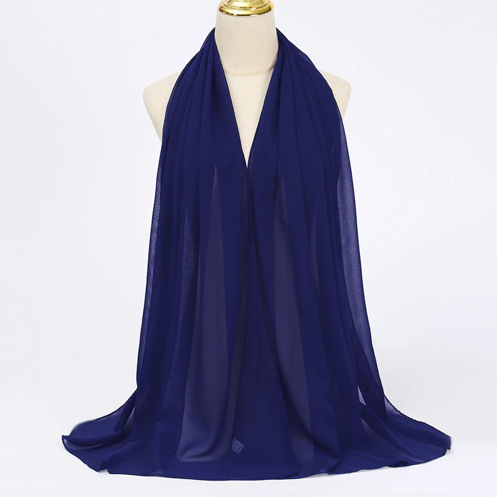 Hijab en Mousseline Femme – Voile Léger 70 x 180 cm, 65 Coloris