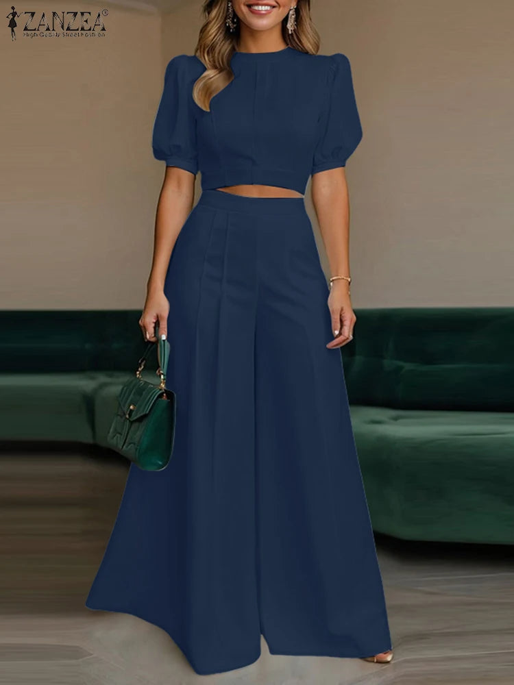Ensemble femme haut court et pantalon large