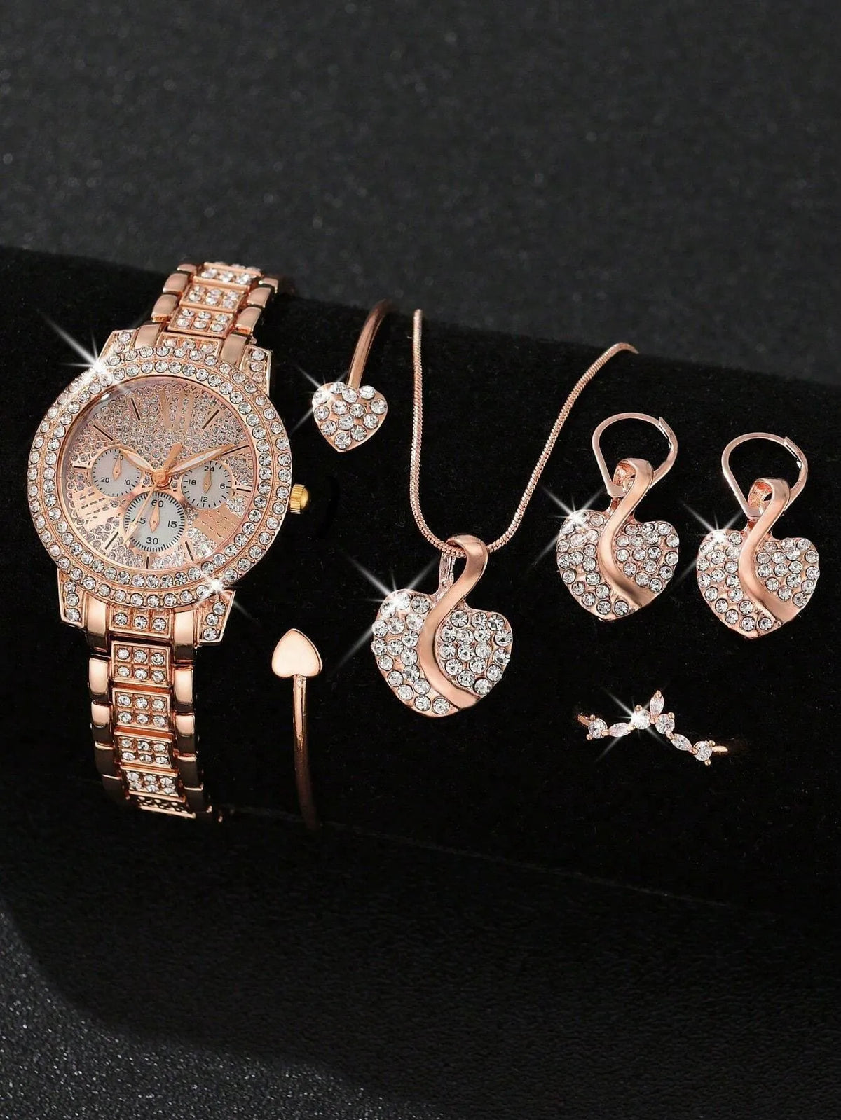 Montre femme à strass cadran romain