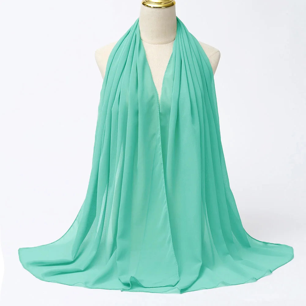 Hijab en Mousseline Femme – Voile Léger 70 x 180 cm, 65 Coloris
