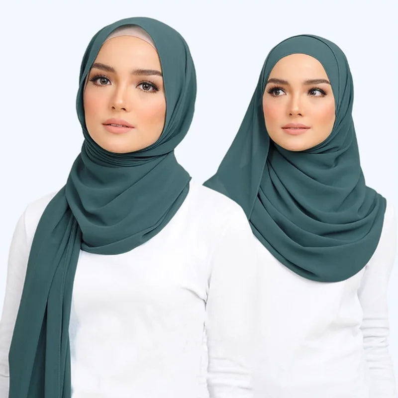 Hijab en Mousseline Femme – Voile Léger 70 x 180 cm, 65 Coloris