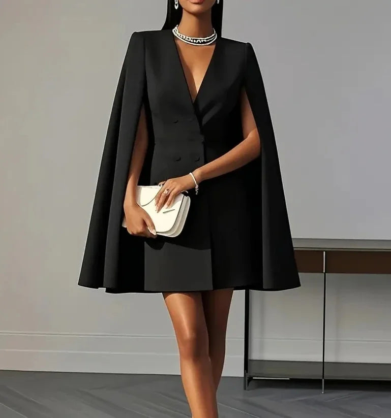 Robe élégante avec cape femme