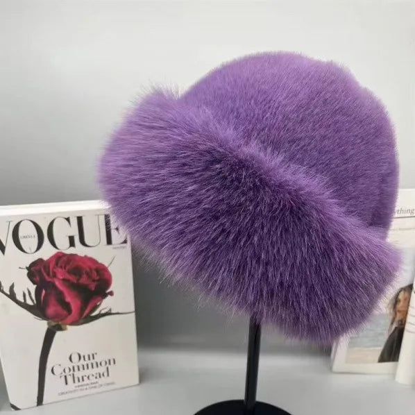 Bonnet fausse fourrure femme