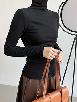 Chemise femme col V manches longues
