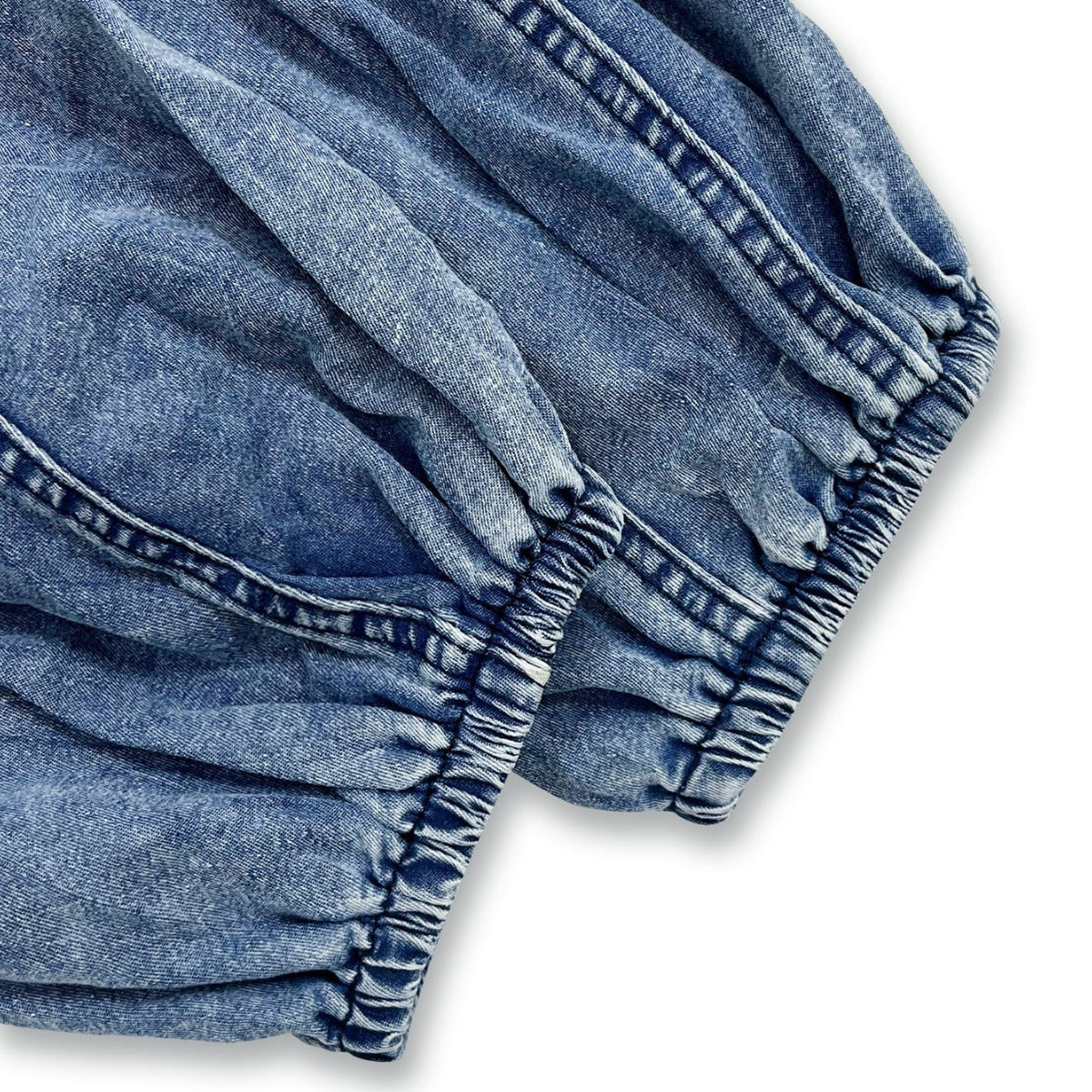 Haut en jean femme manches bouffantes