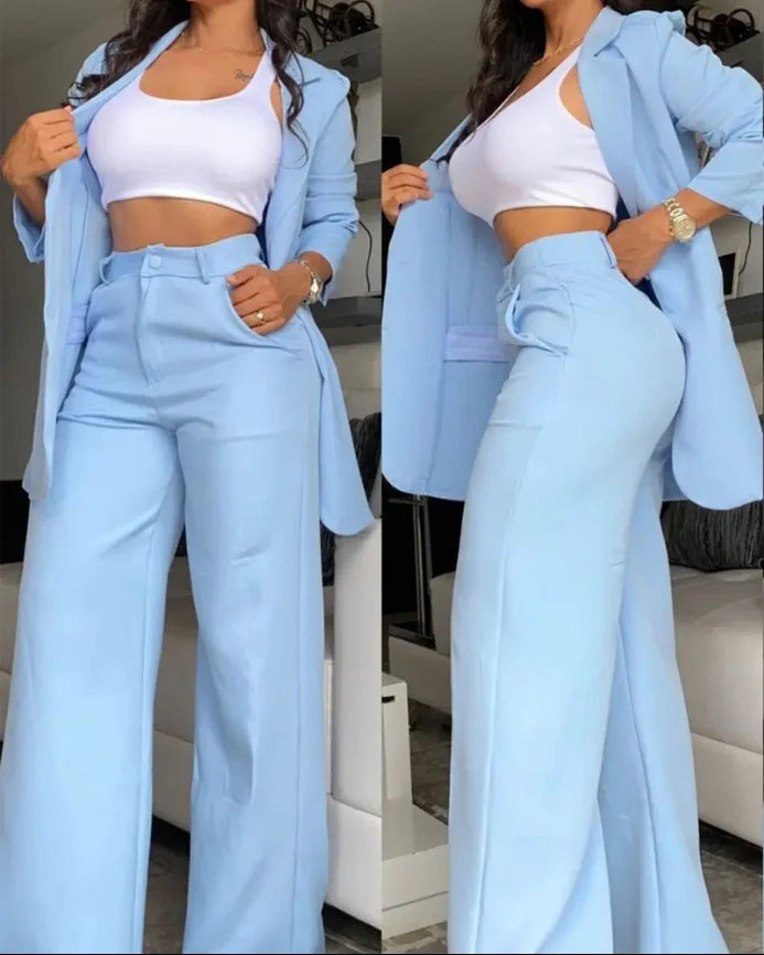 Ensemble tailleur femme blazer et pantalon