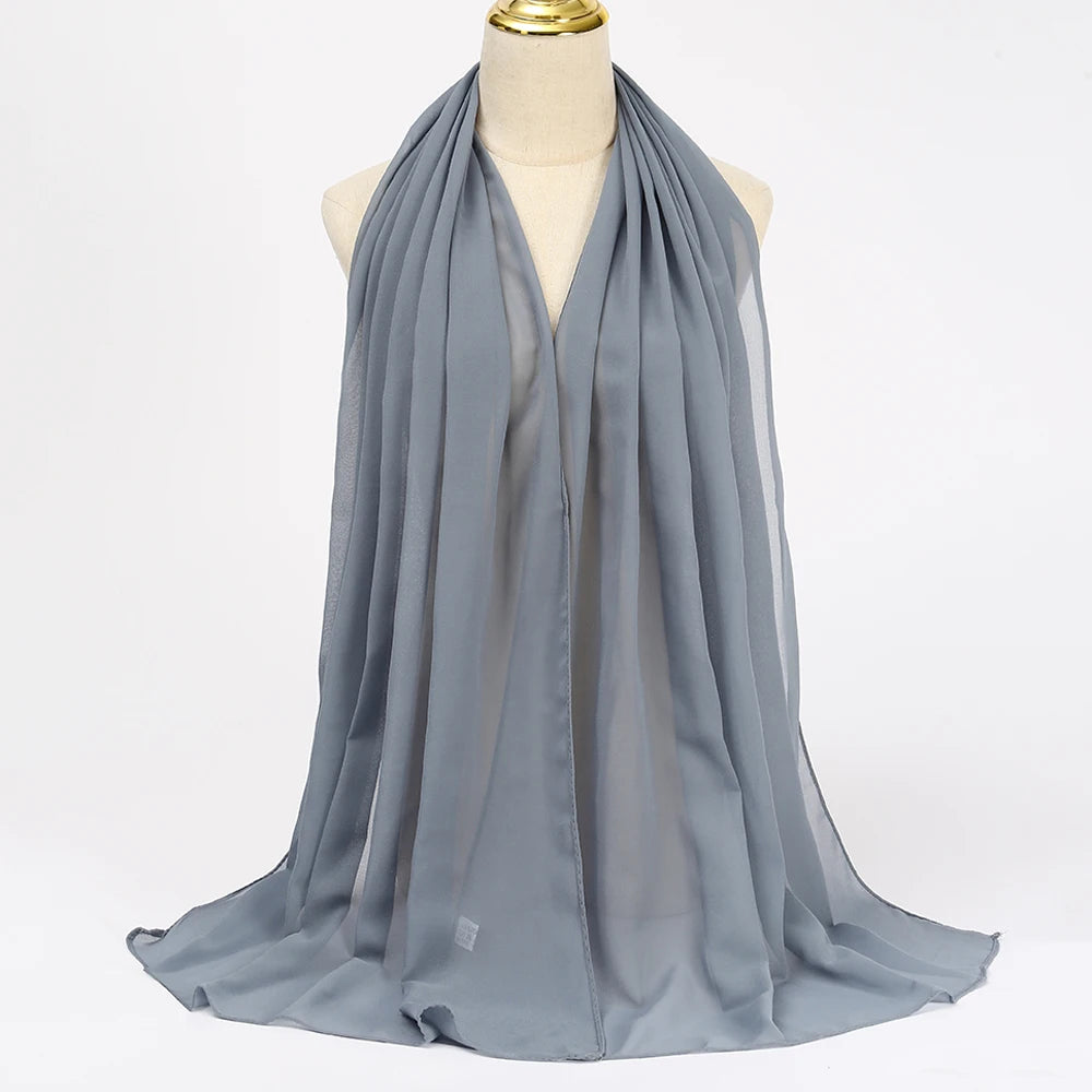 Hijab en Mousseline Femme – Voile Léger 70 x 180 cm, 65 Coloris
