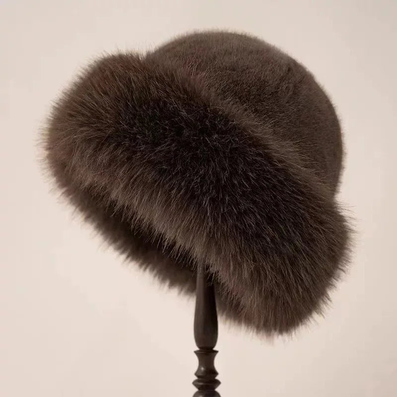 Bonnet fausse fourrure femme