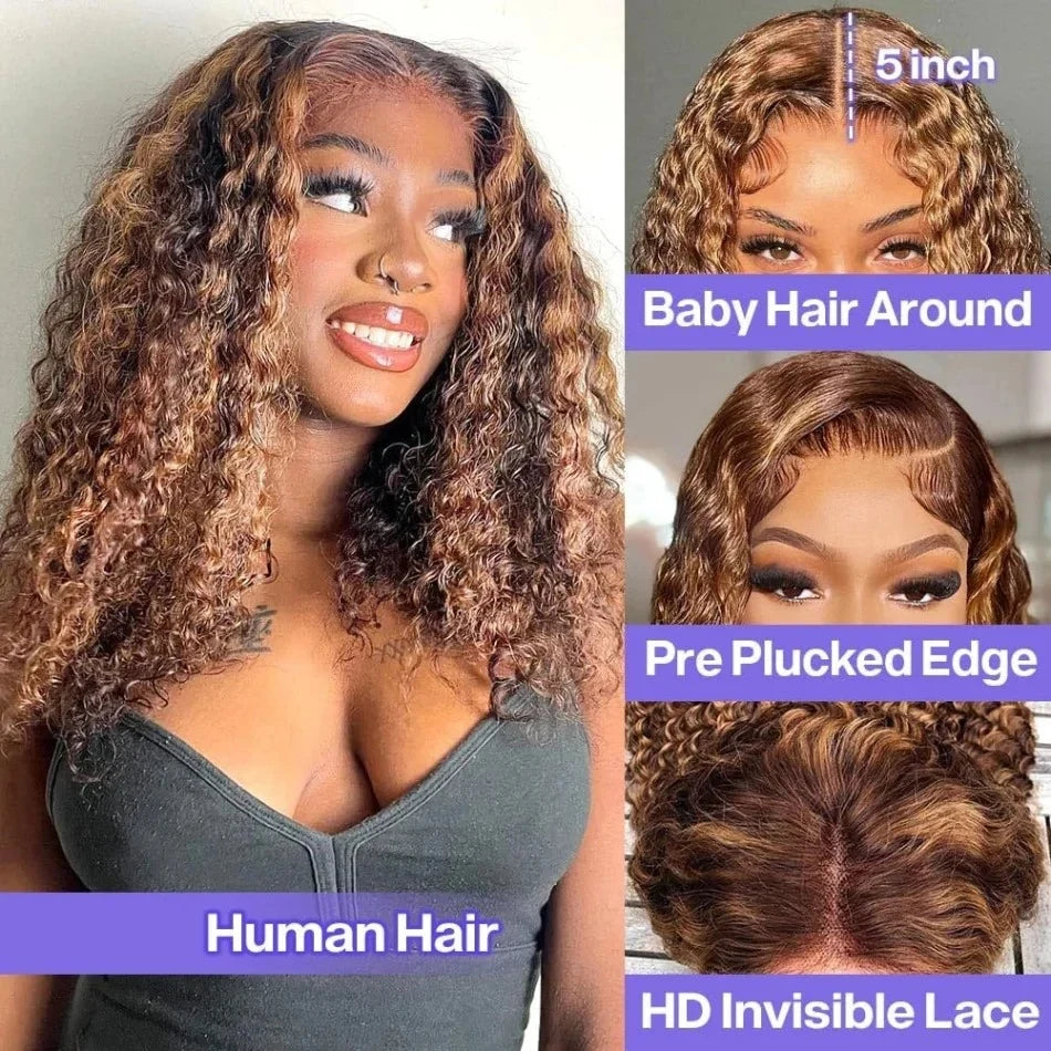 Perruque courte bouclée bob femme