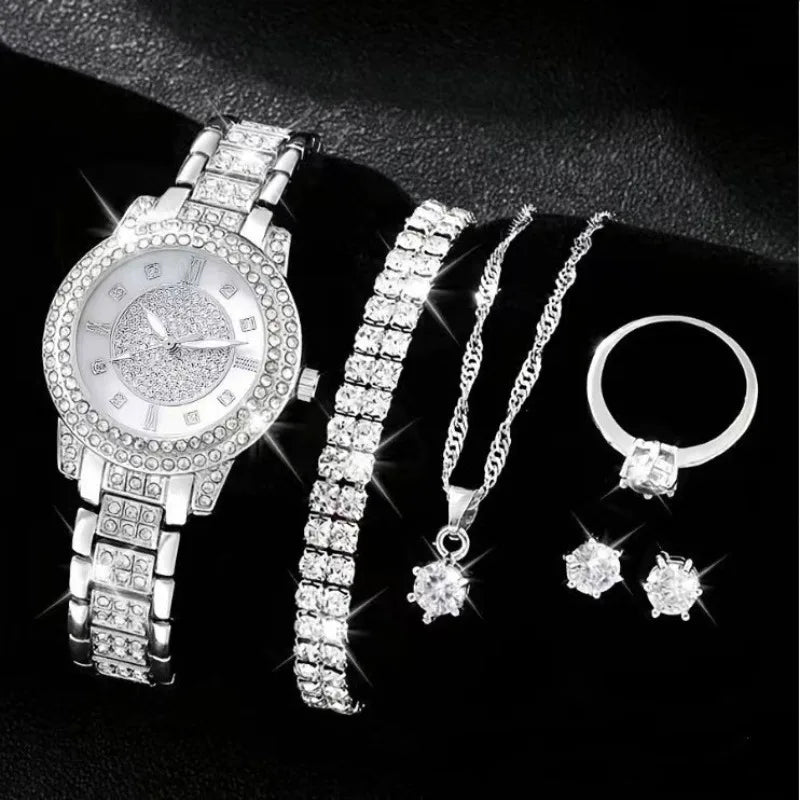 Montre femme à strass cadran romain