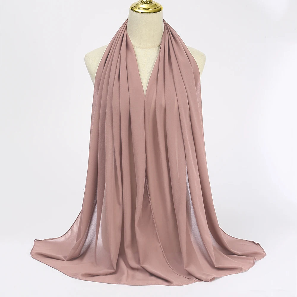 Hijab en Mousseline Femme – Voile Léger 70 x 180 cm, 65 Coloris
