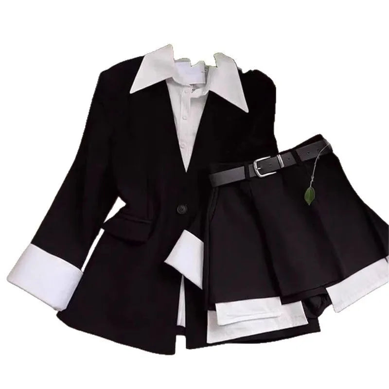 Tailleur jupe femme blazer et mini-jupe