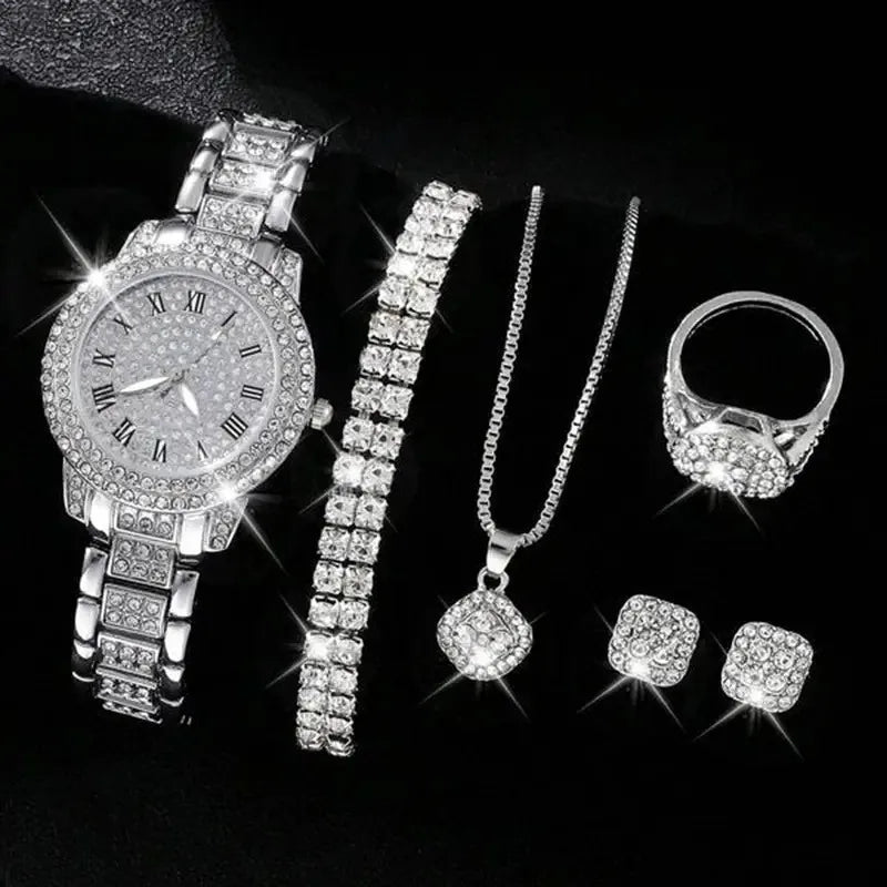 Montre femme à strass cadran romain