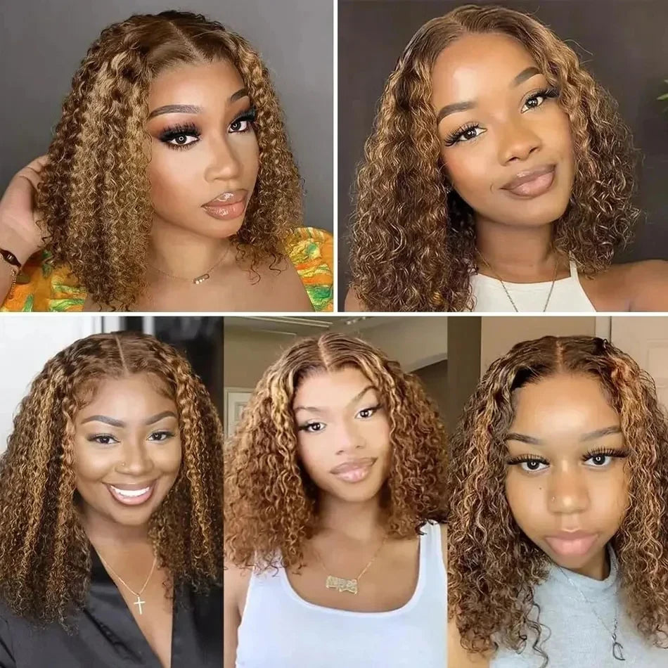 Perruque courte bouclée bob femme