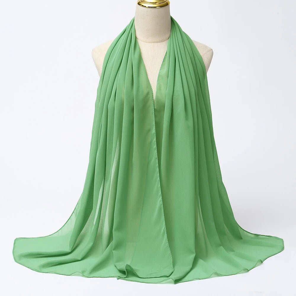 Hijab en Mousseline Femme – Voile Léger 70 x 180 cm, 65 Coloris