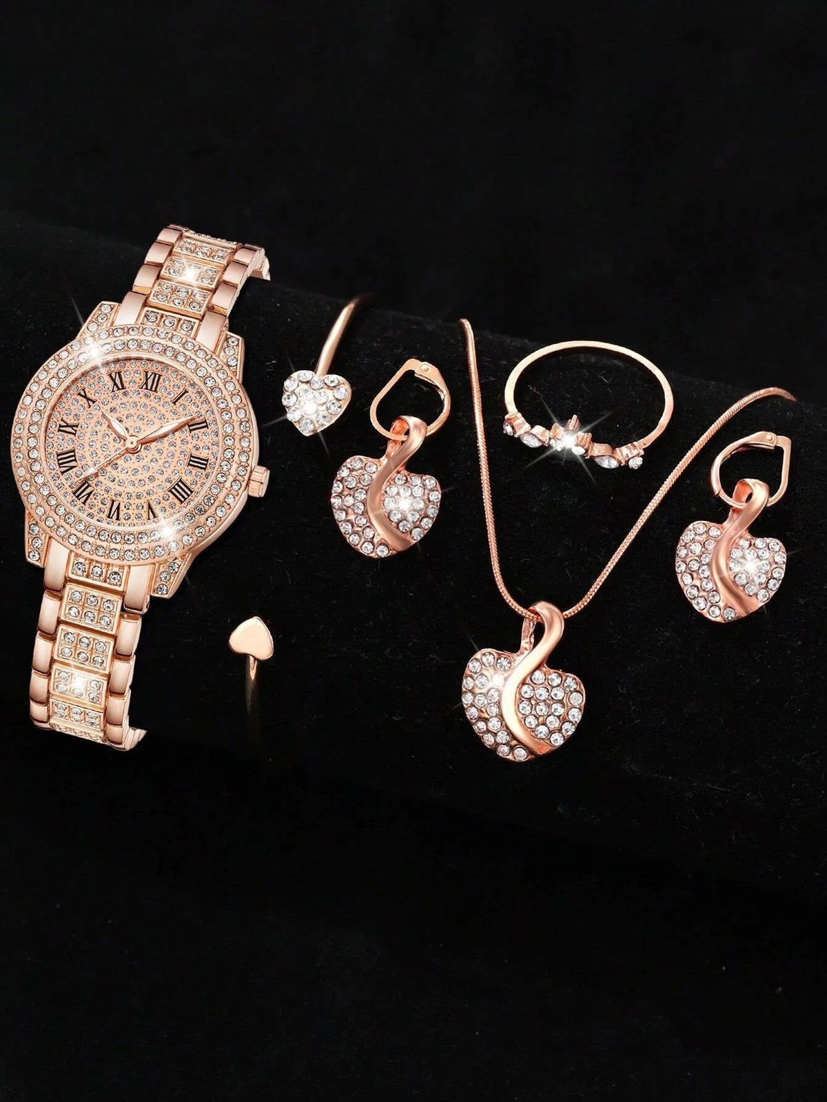 Montre femme à strass cadran romain