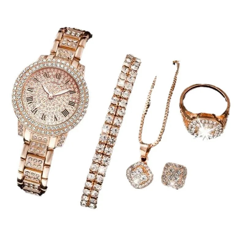 Montre femme à strass cadran romain