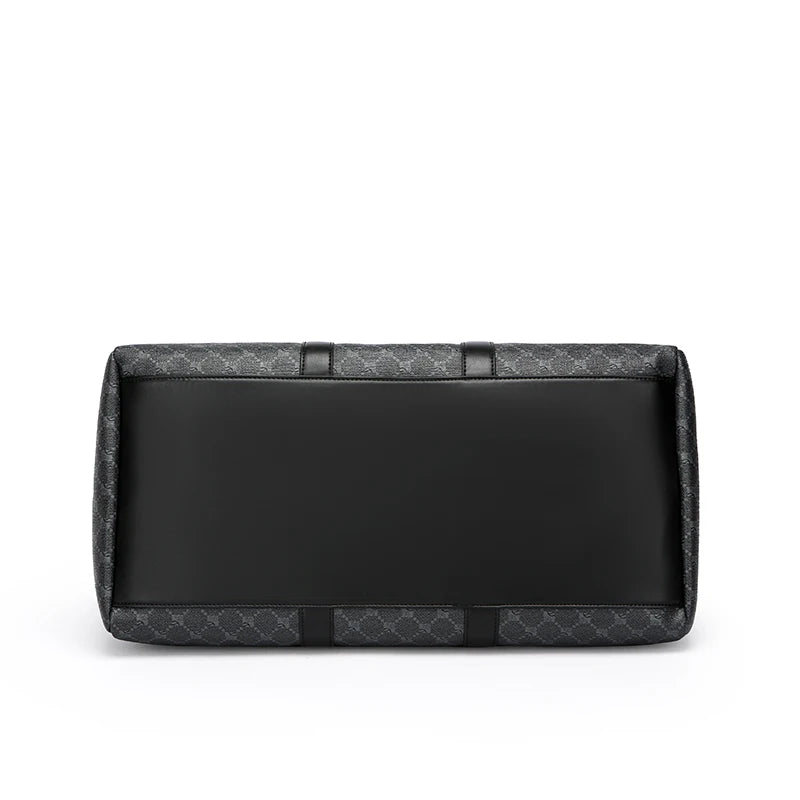 Sac de Voyage Noir à Motif Géométrique – Grande Capacité
