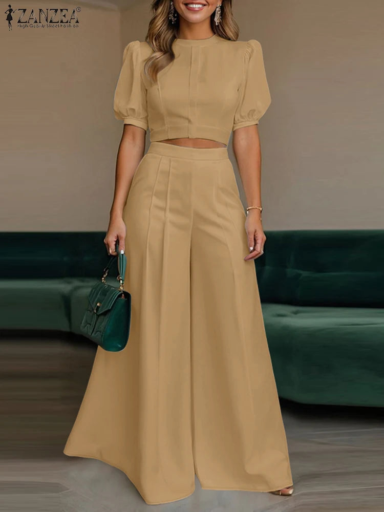 Ensemble femme haut court et pantalon large