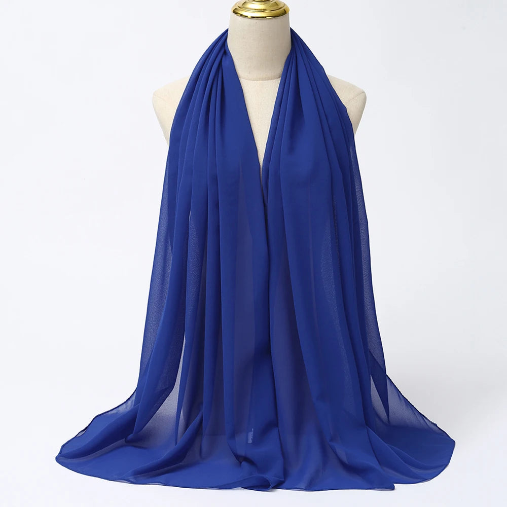 Hijab en Mousseline Femme – Voile Léger 70 x 180 cm, 65 Coloris