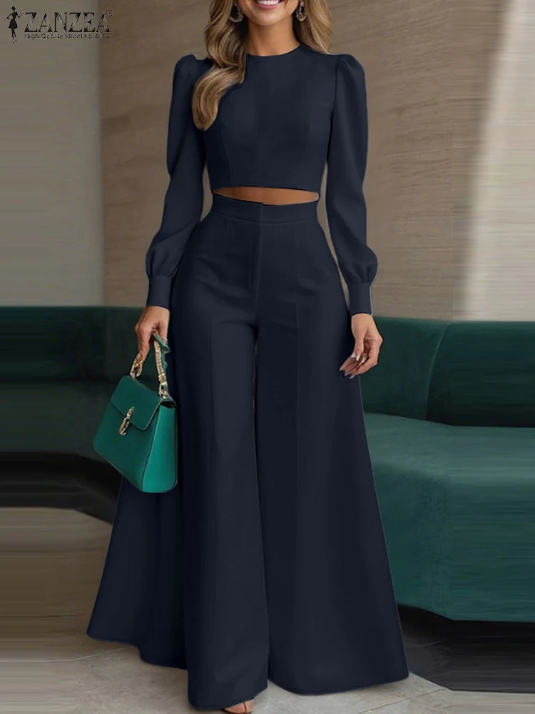Ensemble femme haut court et pantalon large