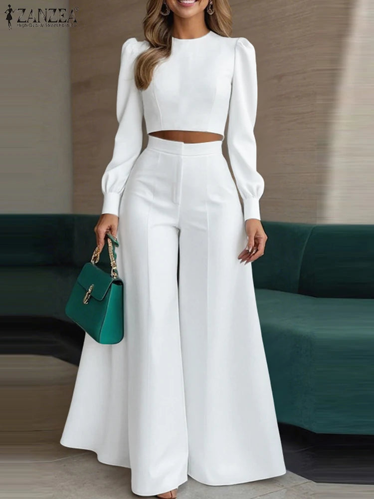 Ensemble femme haut court et pantalon large