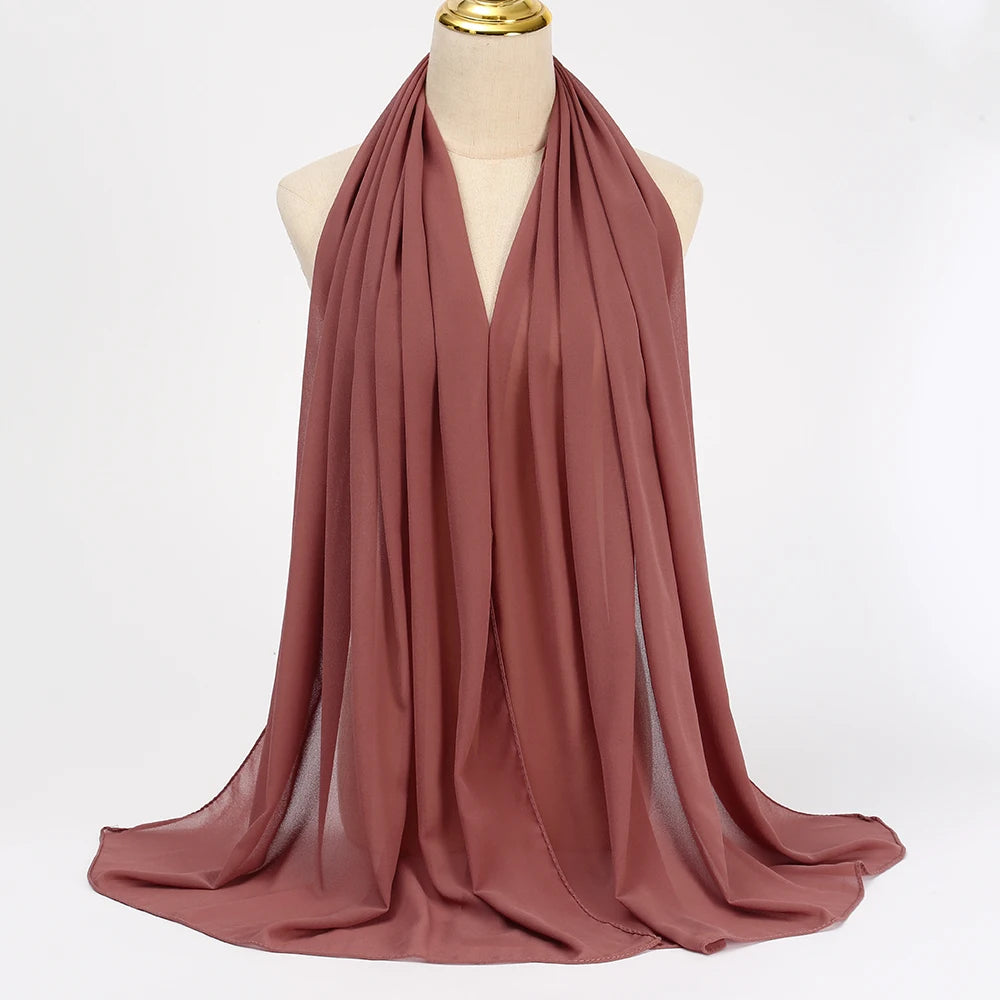 Hijab en Mousseline Femme – Voile Léger 70 x 180 cm, 65 Coloris