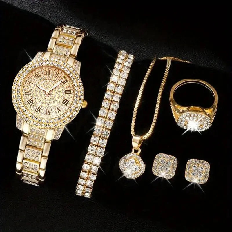 Montre femme à strass cadran romain