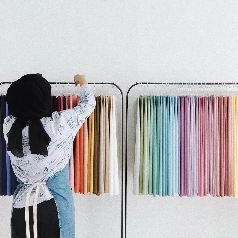 Hijab en Mousseline Femme – Voile Léger 70 x 180 cm, 65 Coloris