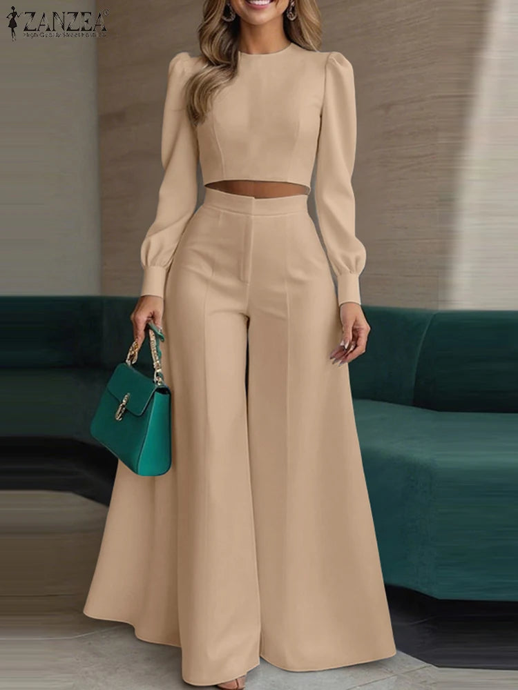 Ensemble femme haut court et pantalon large