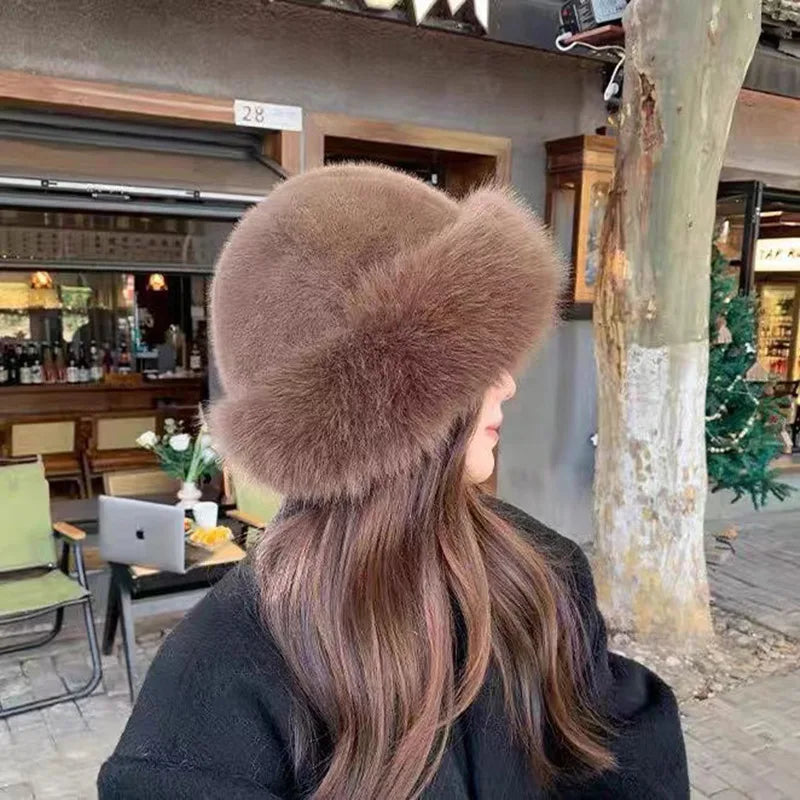 Bonnet fausse fourrure femme