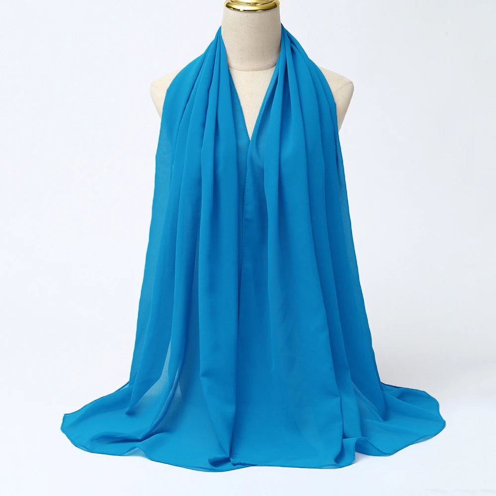 Hijab en Mousseline Femme – Voile Léger 70 x 180 cm, 65 Coloris