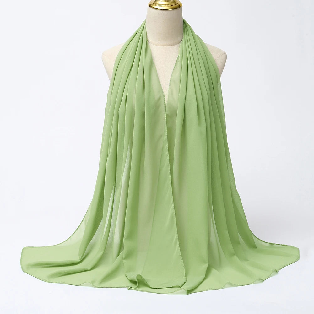 Hijab en Mousseline Femme – Voile Léger 70 x 180 cm, 65 Coloris